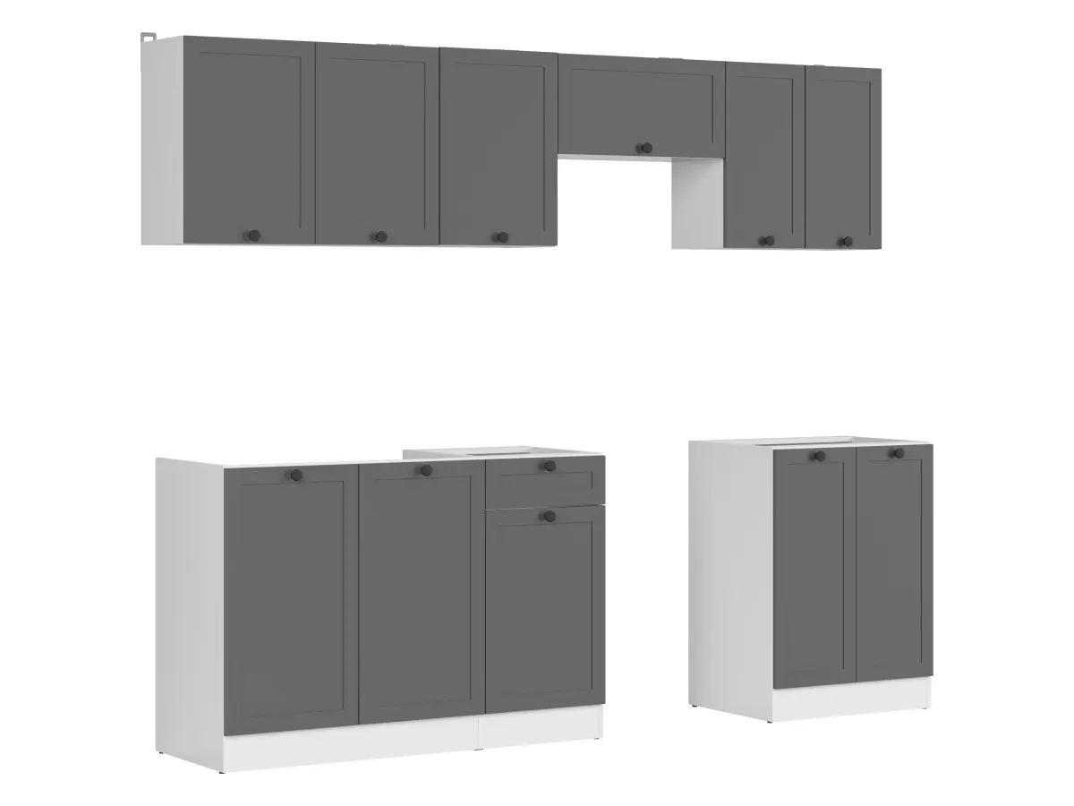 Zestaw kuchenny Junona Line 240 cm grafit bez blatu