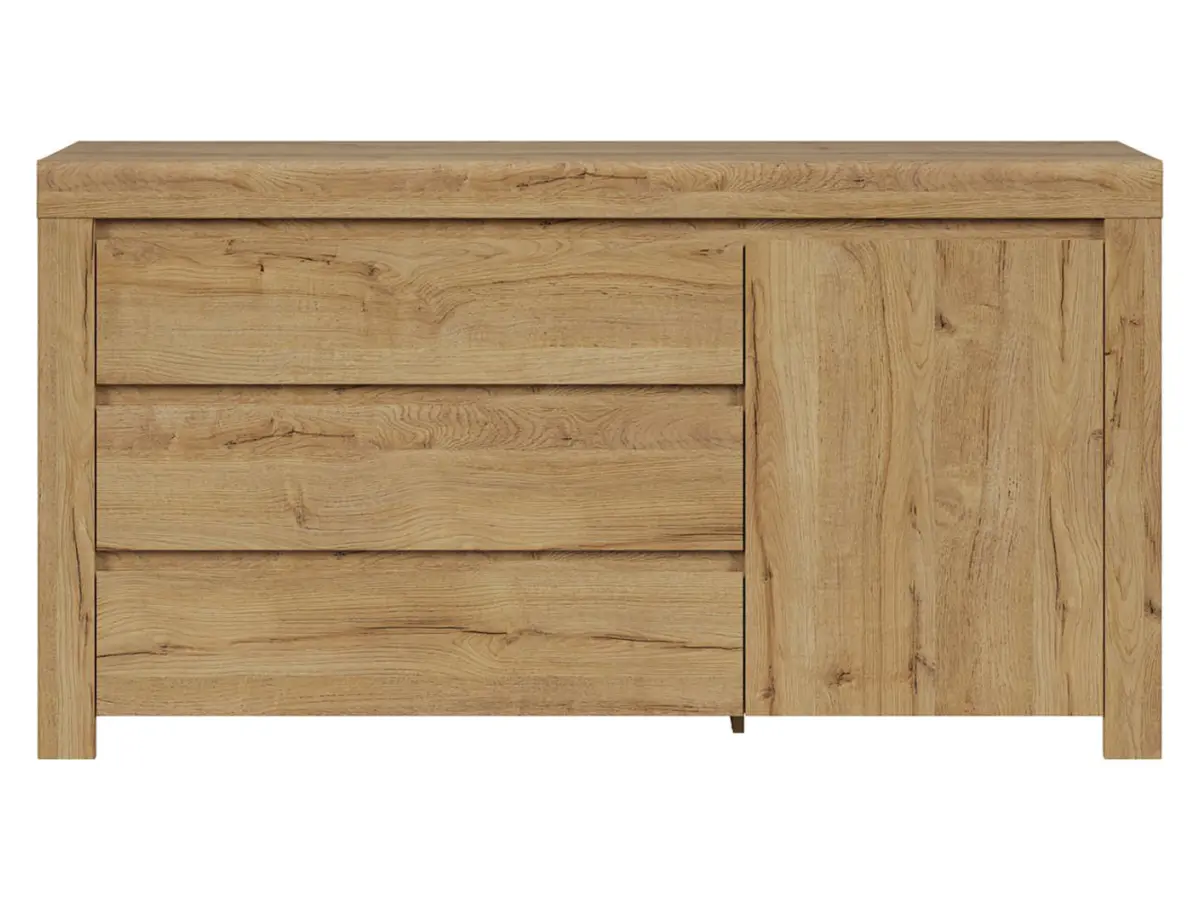Cómoda Holten 156 cm con armario y 3 cajones roble waterford