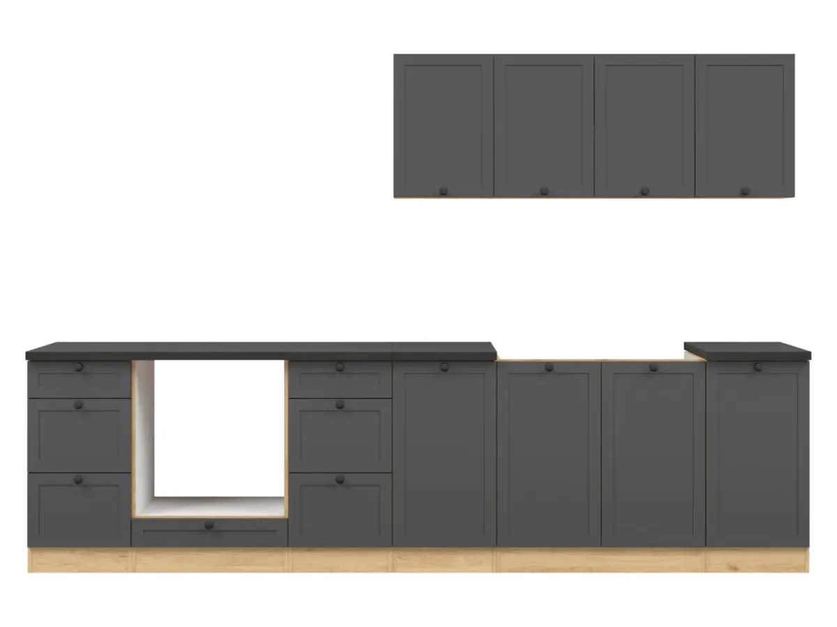 Кухонный гарнитур Junona Line 300 см графитовый
