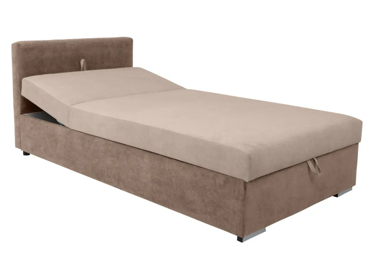 Sofá cama Rico con arcón y respaldo ajustable beige