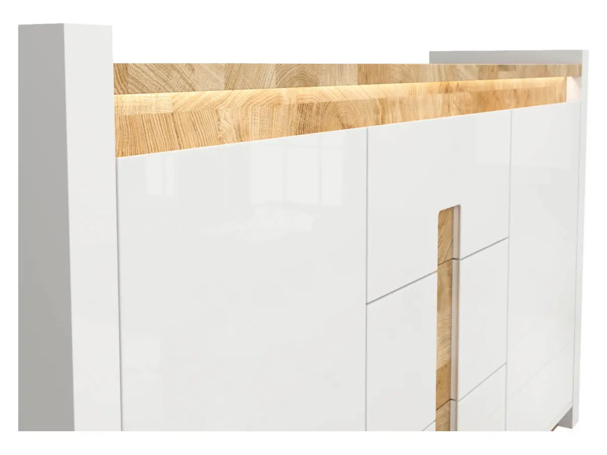 Комод Alameda 172 см с 2 дверями и 3 ящиками дуб вестминстер/белый глянец