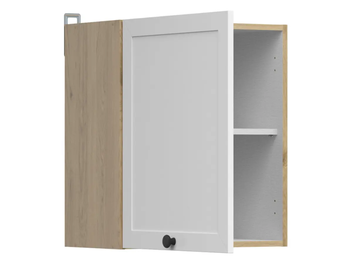 Szafka kuchenna górna Junona Line 50 cm z drzwiami lewostronnymi/prawostronnymi dąb bernstein/biały