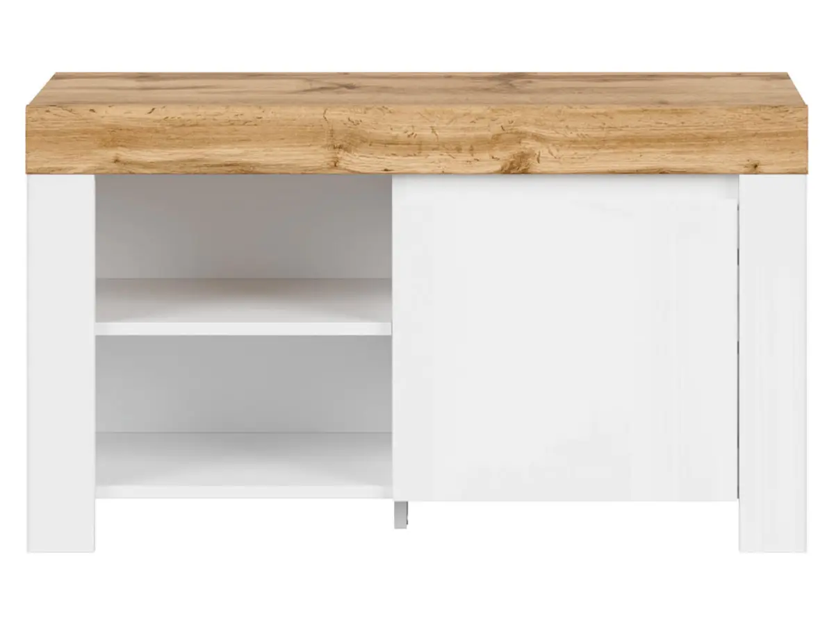 Тумба для взуття Holten 92 см білий глянець/дуб вотан