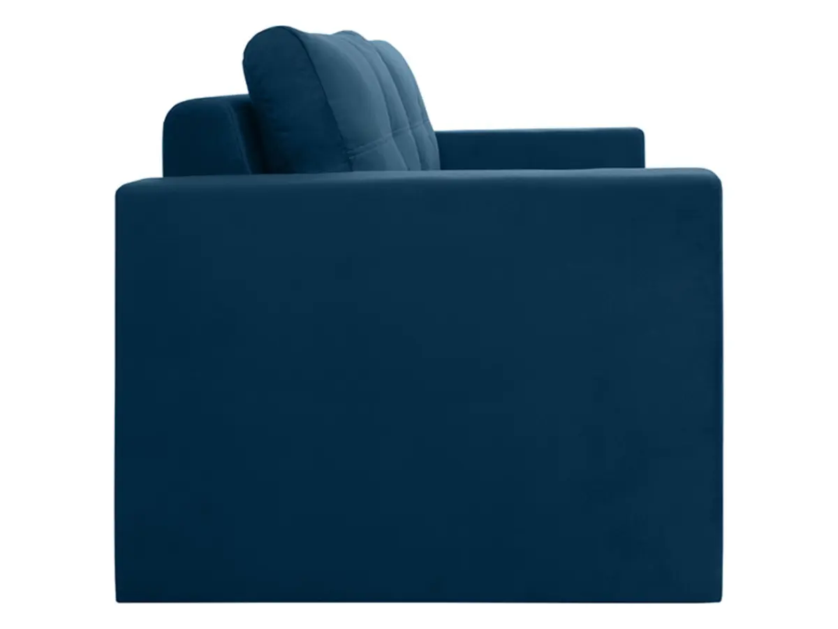 Sofá de dos plazas Bunio III convertible con arcón azul