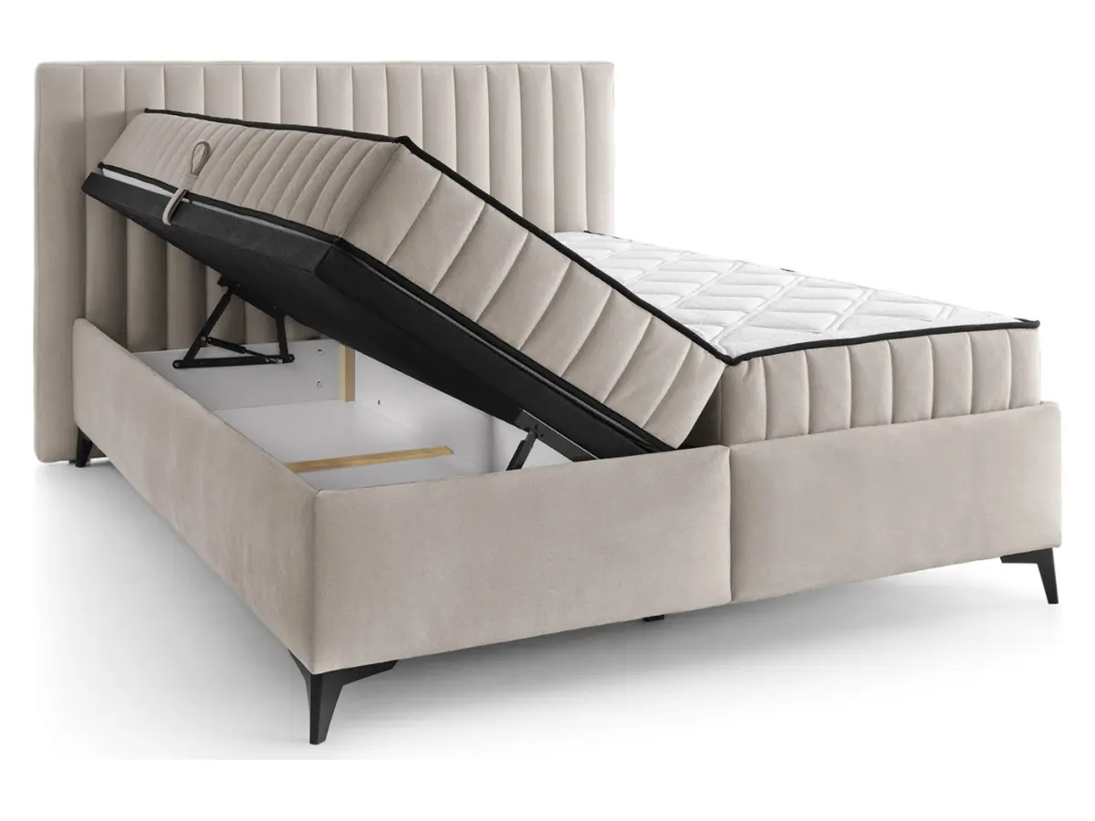 Continental bed Joy 160x200 with storage light beige