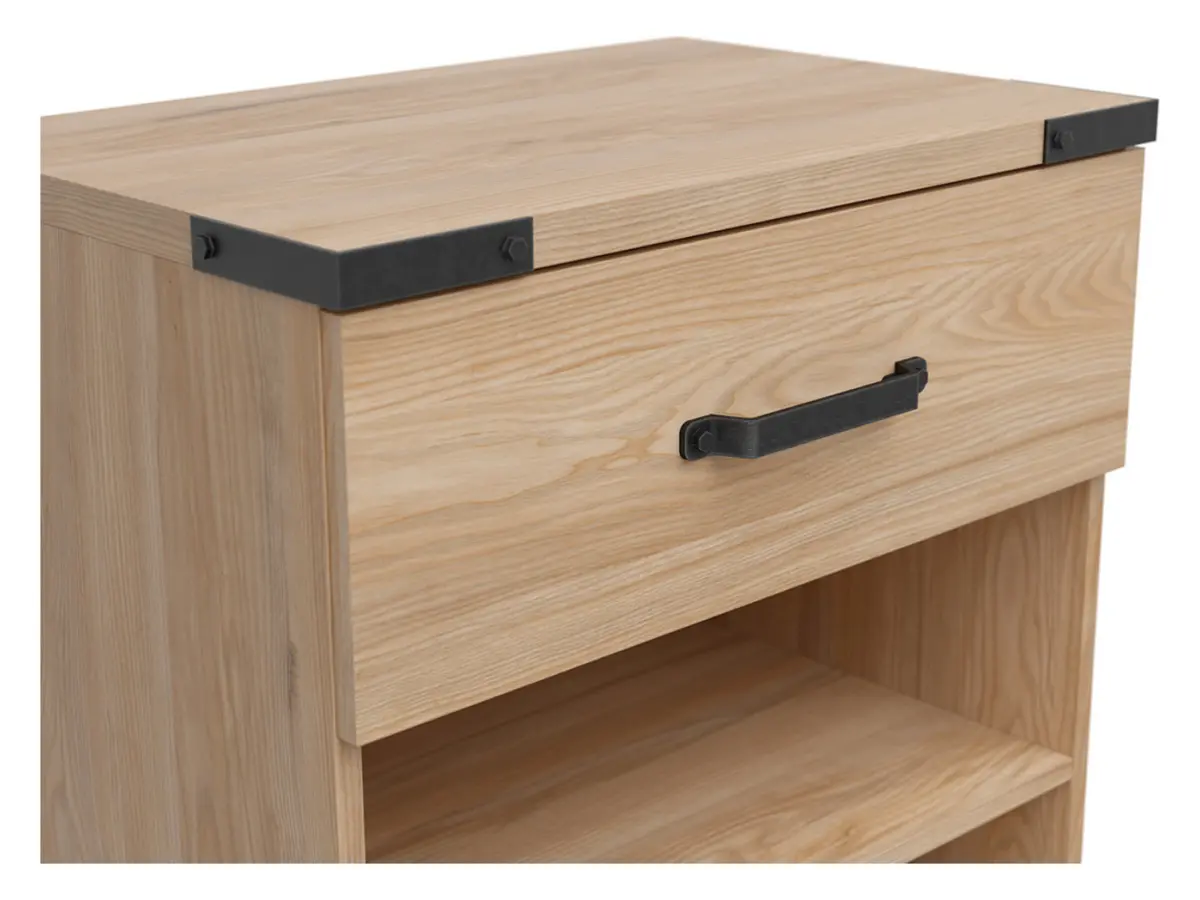 Cómoda Lara 60 cm con 3 cajones y estantes fresno belarus