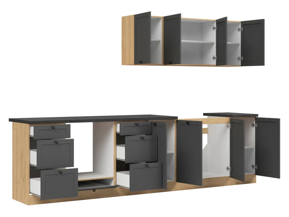 Кухонный гарнитур Junona Line 300 см графитовый