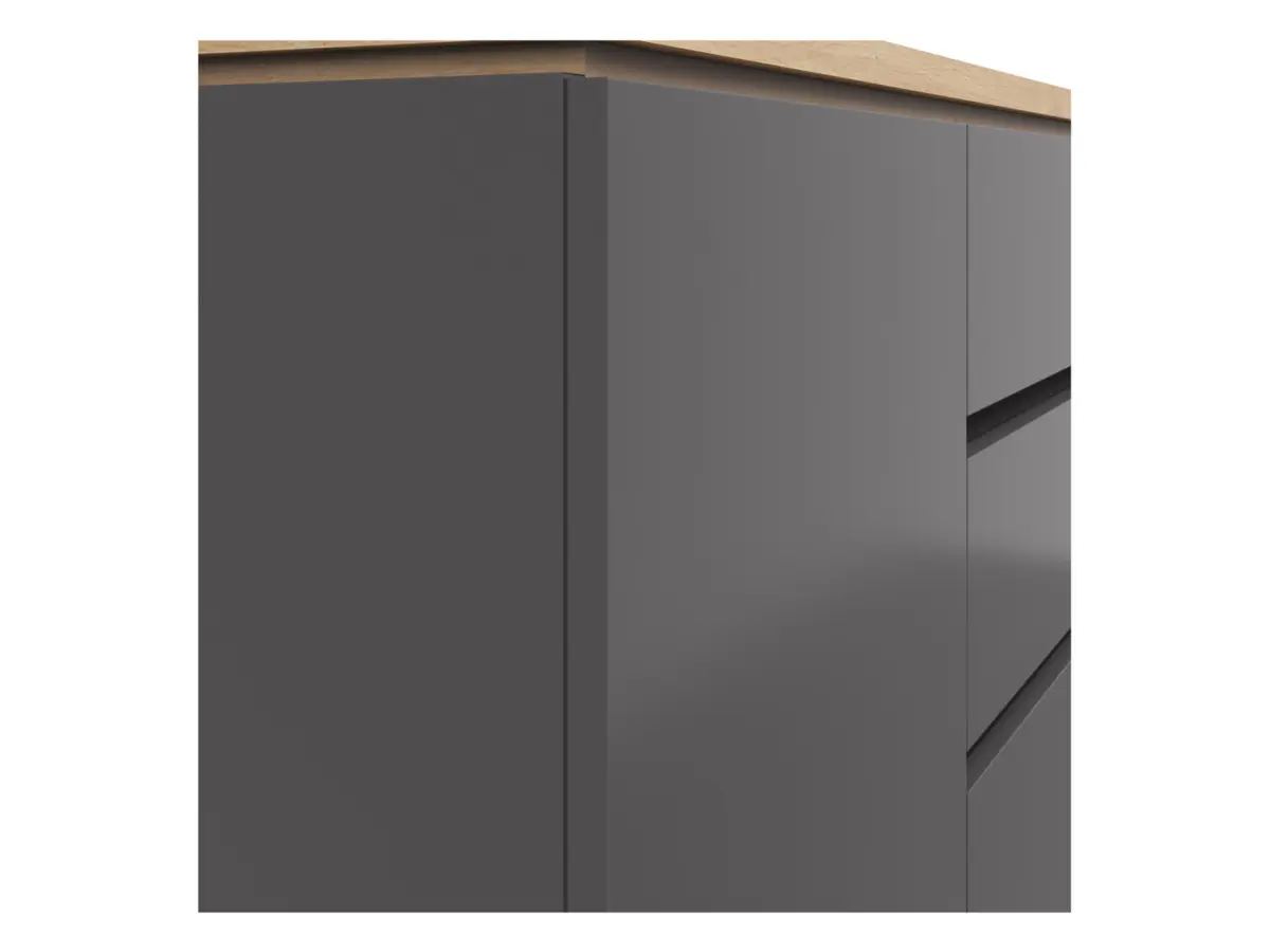 Cómoda Yamael 139 cm con 3 puertas y 2 cajones grafito