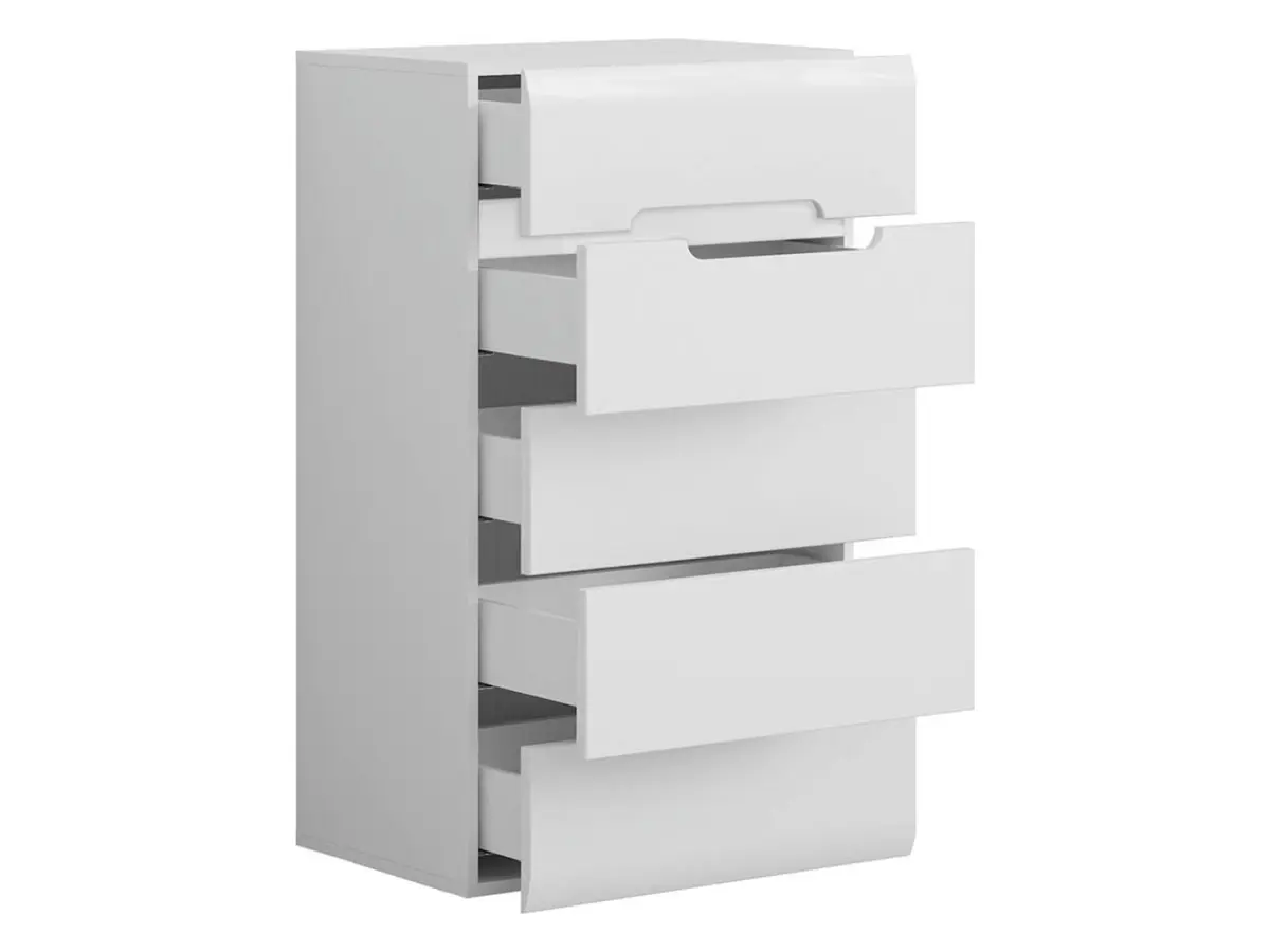 Комод Azteca Trio 60 см с 5 ящиками белый глянец