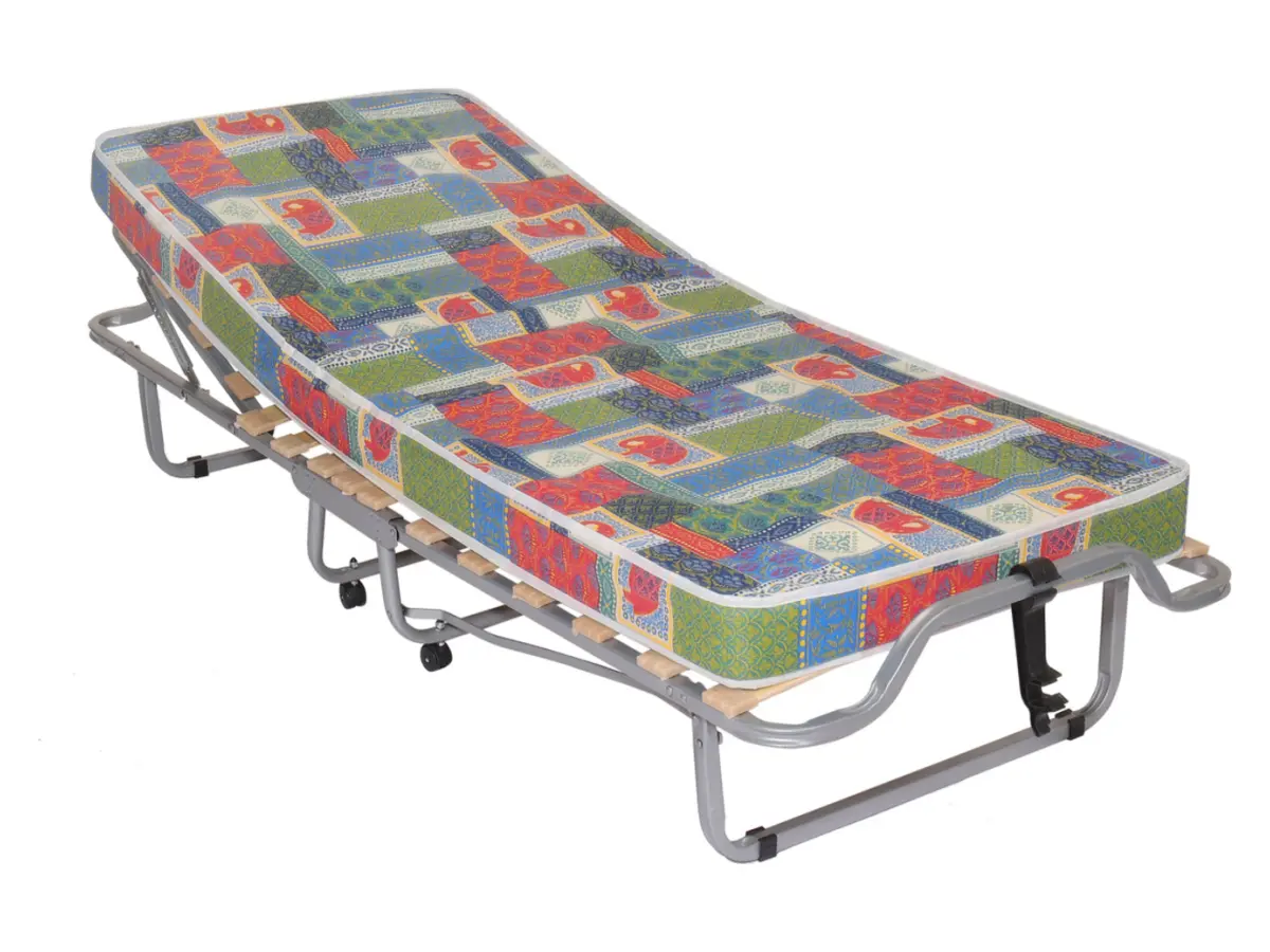 Cama plegable Sydney 80x190 de metal con colchón