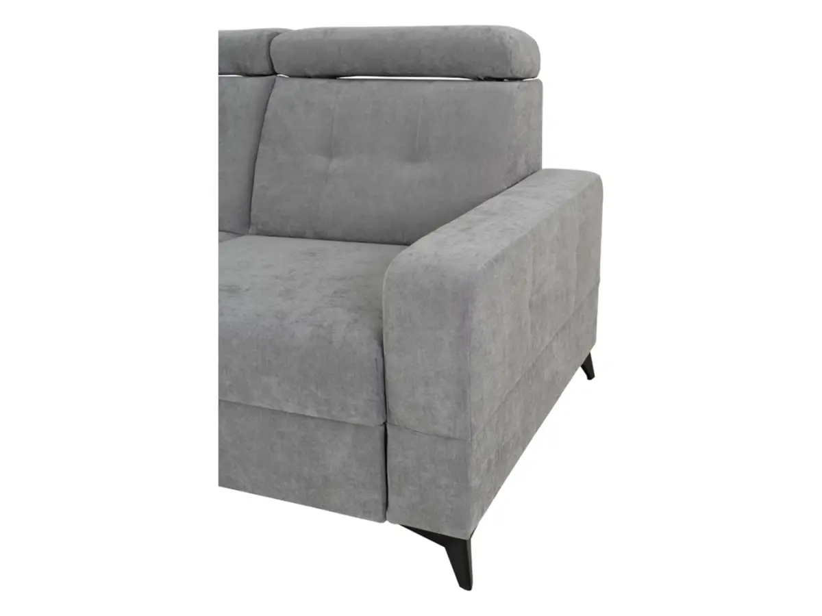 Sofá rinconera izquierdo Amado convertible con arcón gris