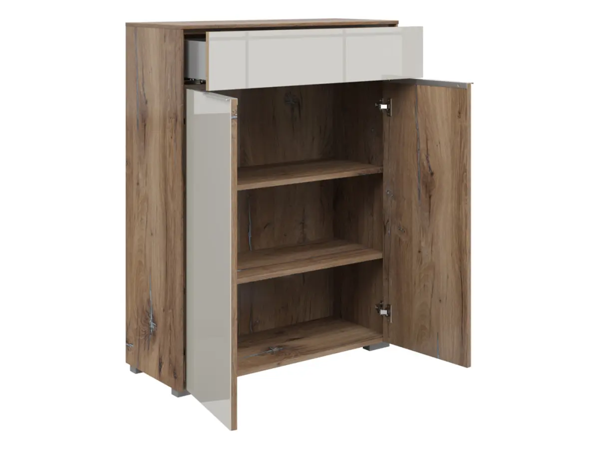 Комод Nevada 81 см с 2 дверцами и ящиком дуб флагстафф темный