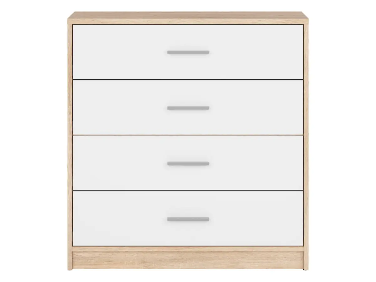 Комод Nepo Plus 80 см с 4 ящиками дуб сонома/белый