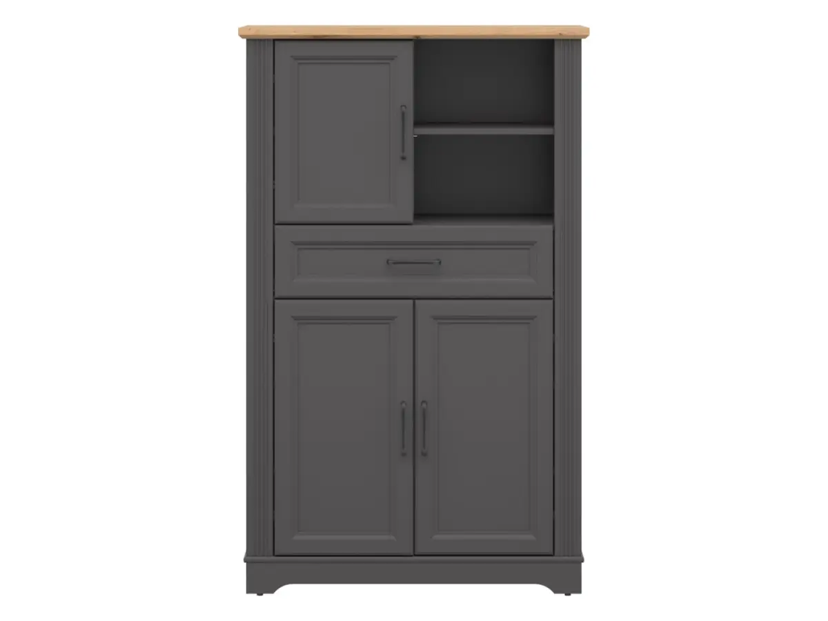 Estantería Tolmin 90 cm con 3 puertas y cajón grafito/roble artisan