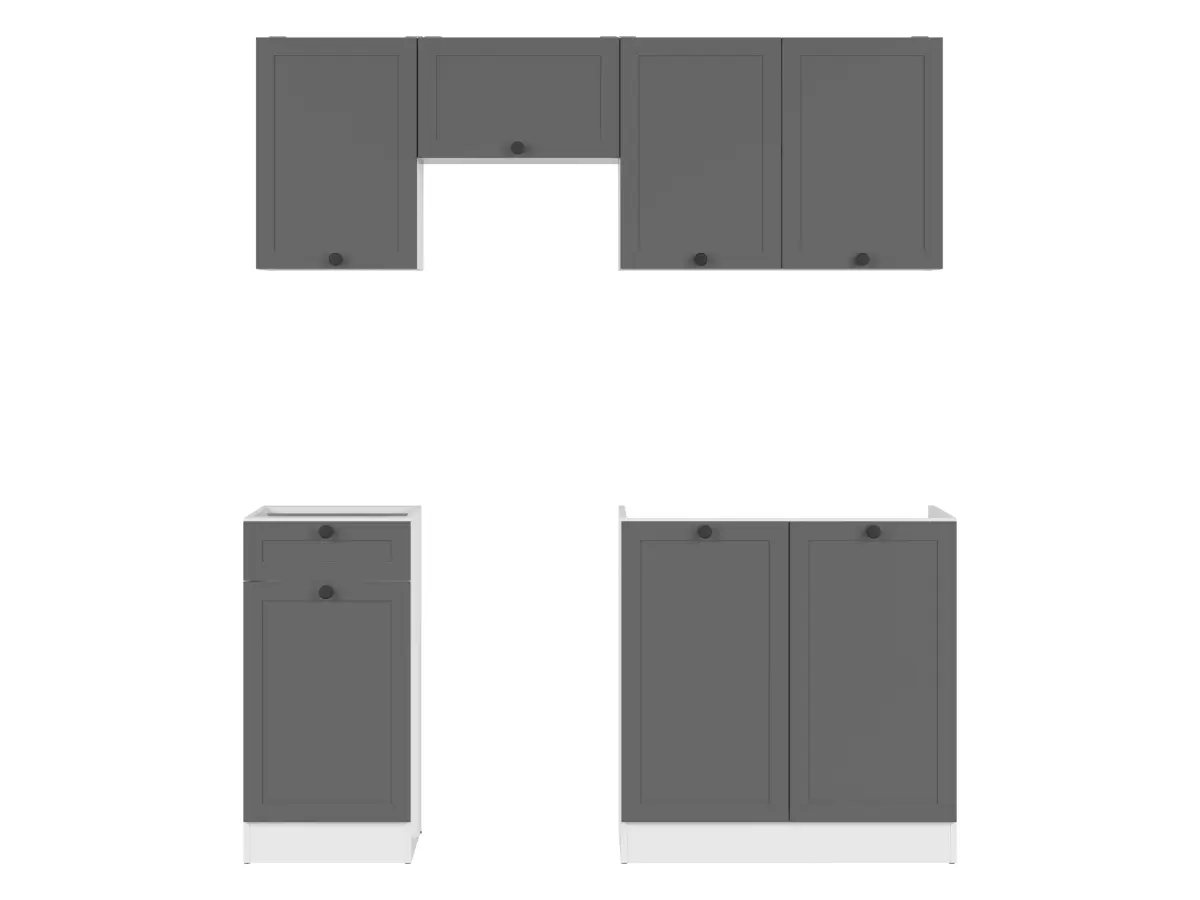Conjunto de cocina Junona Line 170 cm grafito sin encimera