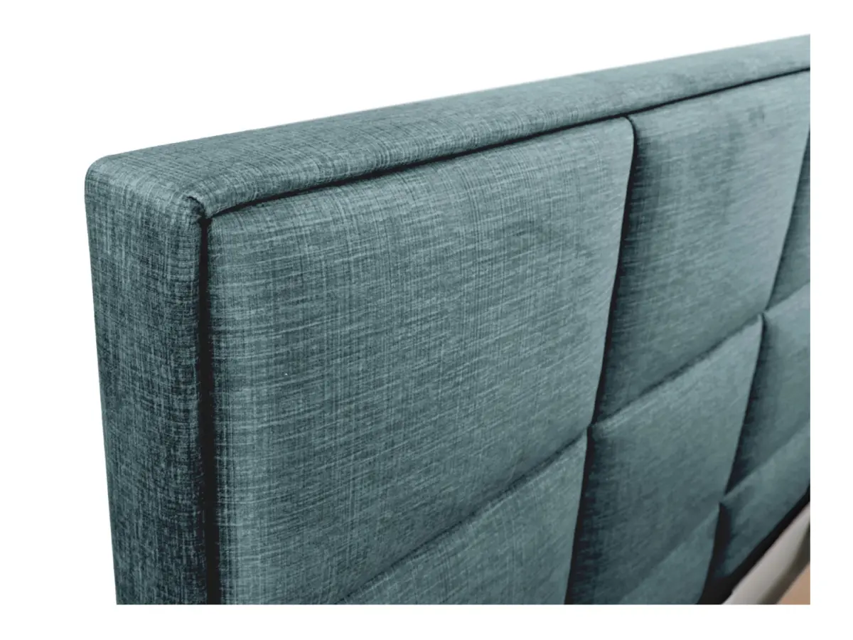 Cama tapizada Ella 160x200 con contenedores y somieres terciopelo verde