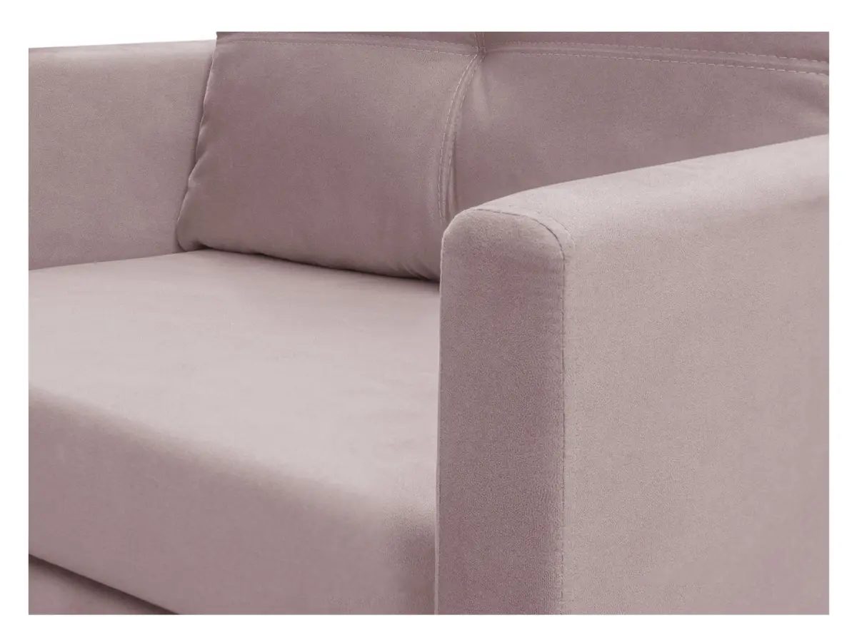 Sofá individual Bunio convertible con arcón rosa