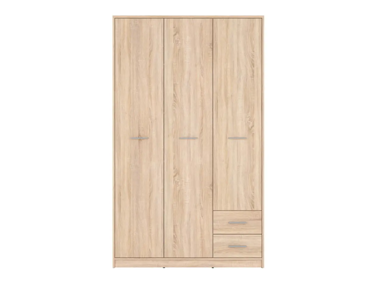 Armario de tres puertas Nepo Plus 118 cm con cajones roble sonoma