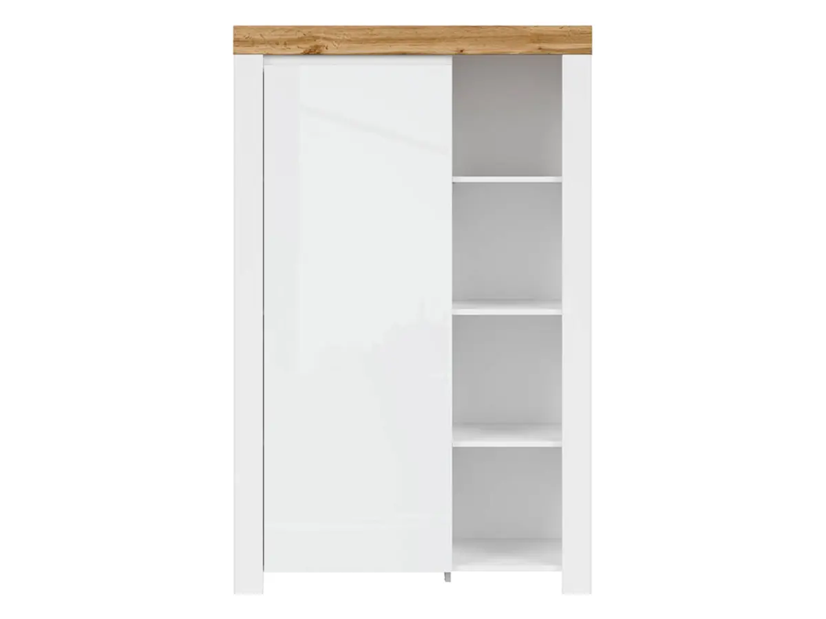 Estantería Holten 98 cm con puertas y 4 estantes blanca