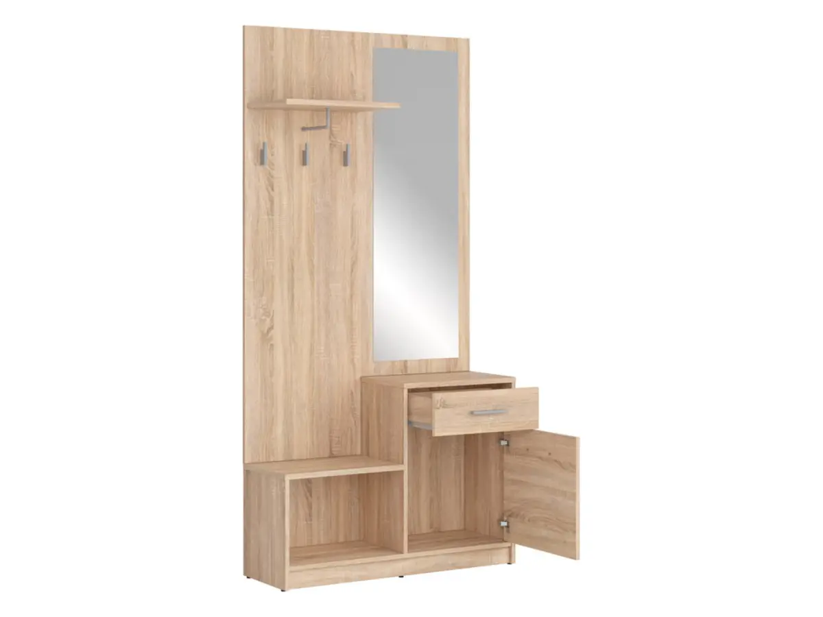 Conjunto de recibidor Nepo Plus 90 cm roble sonoma