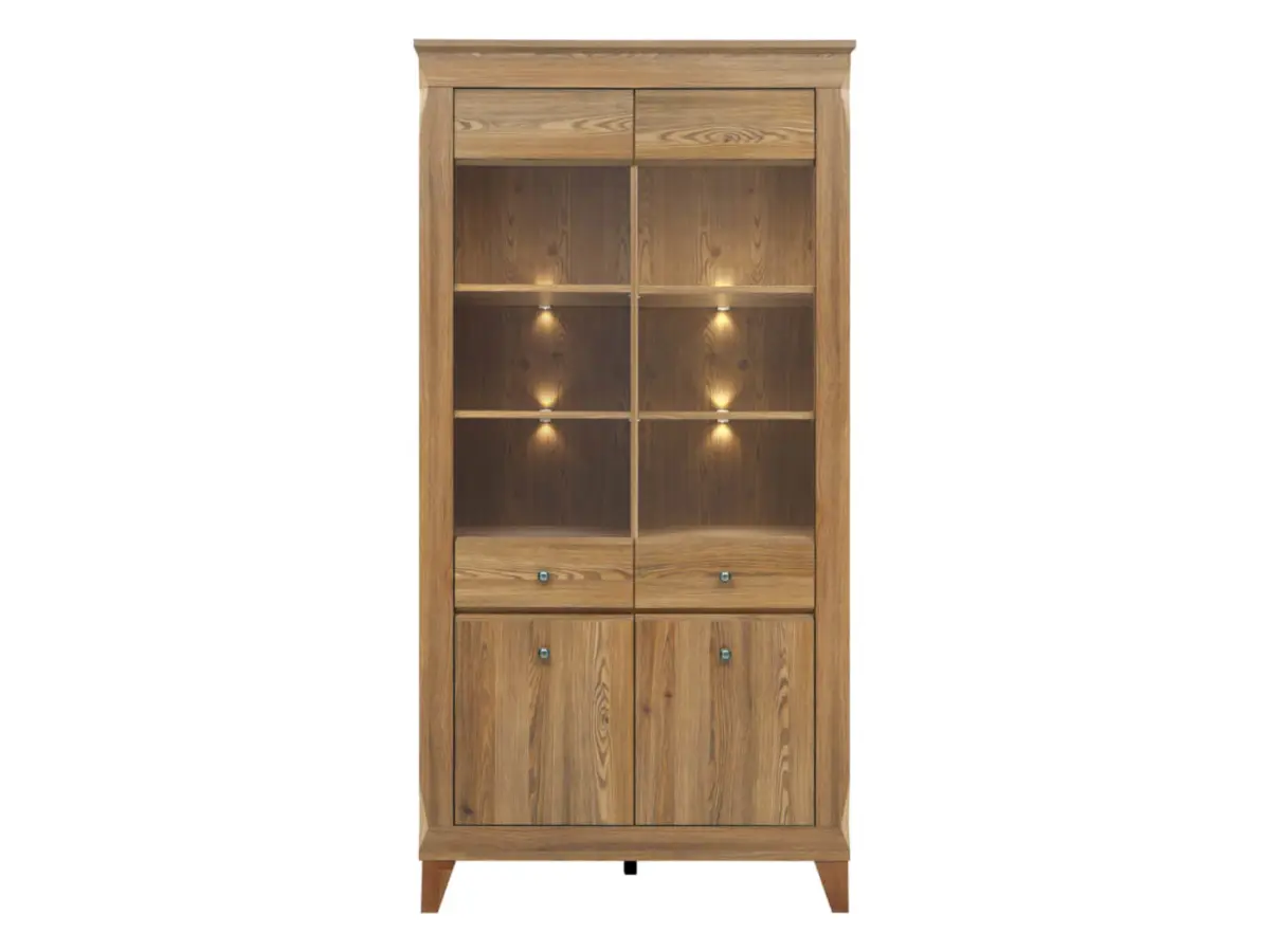 Vitrina Bergen 102 cm con 4 puertas alerce sibiu dorado