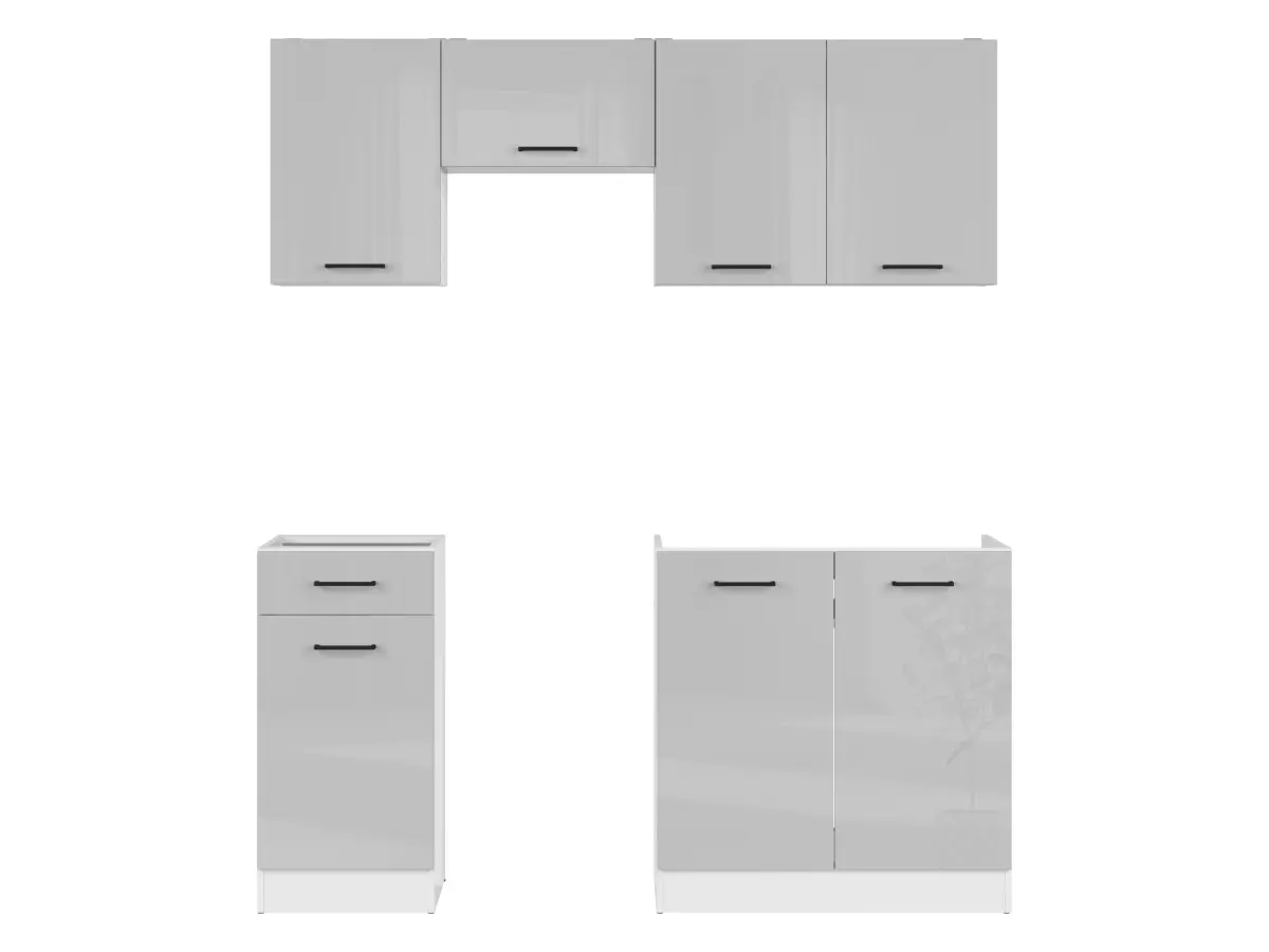 Кухонный комплект Junona Line 170 см светло-серый глянец без столешницы