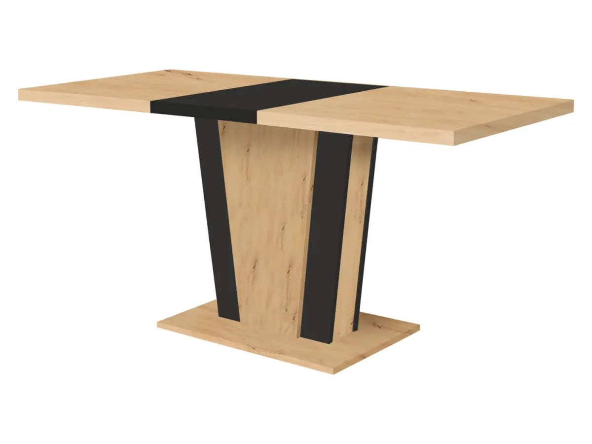 Mesa extensible Zalder 120/160x68 roble artisan/negro