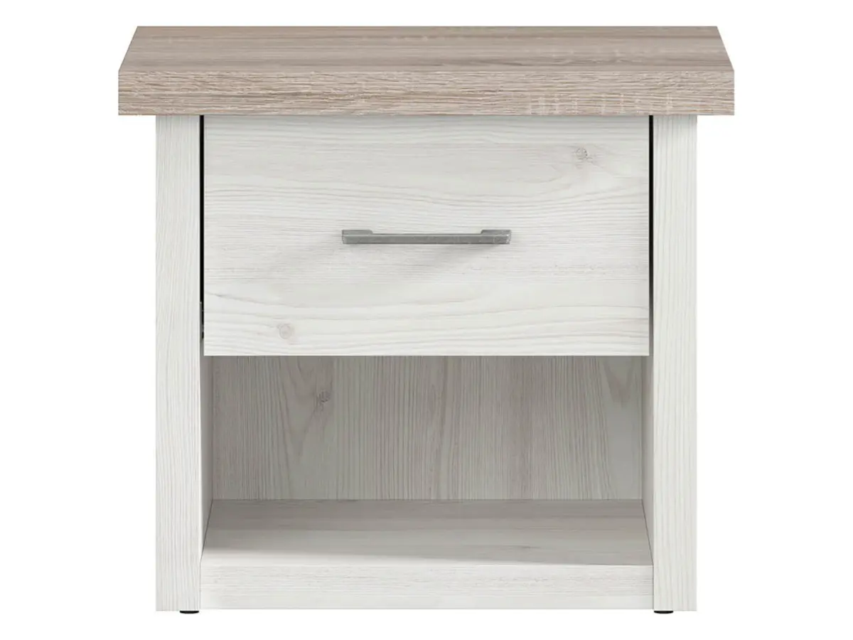 Mesita de noche Luca Juzi 51 cm con cajón alerce sibiu claro/roble sonoma oscuro