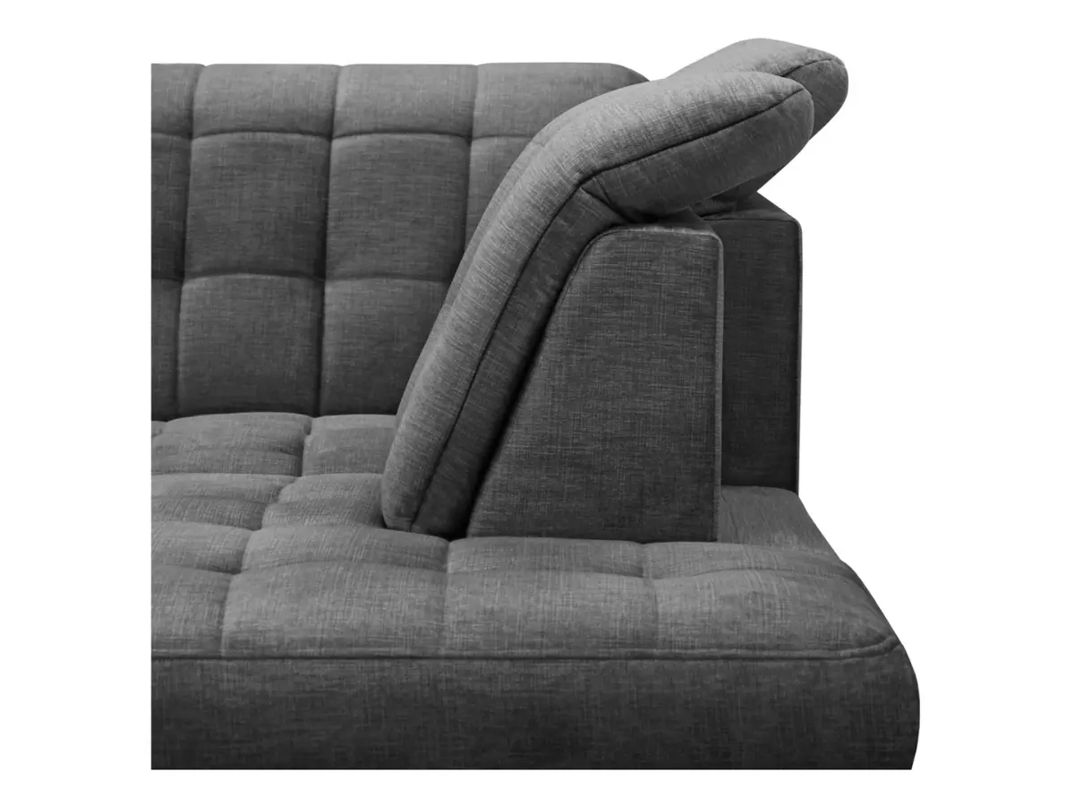 Sofá rinconera derecho Aragon convertible con reposacabezas y asiento regulables gris