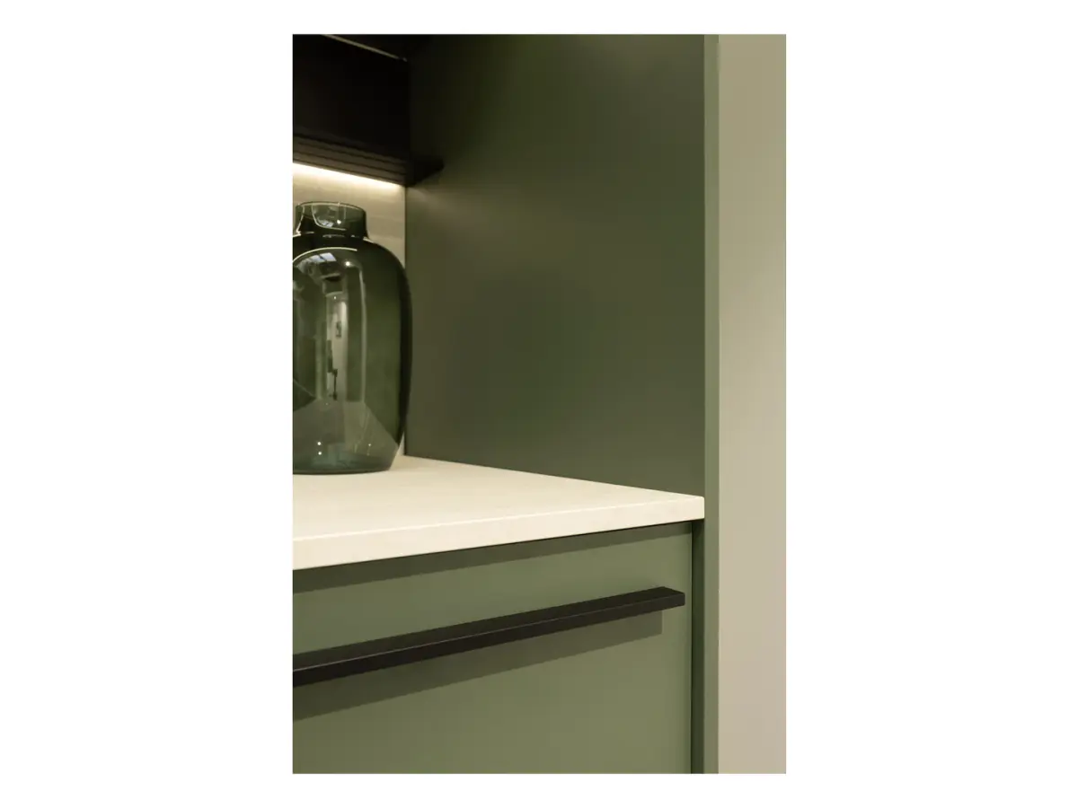 Conjunto de cocina Milino Small 210 cm verde con encimera