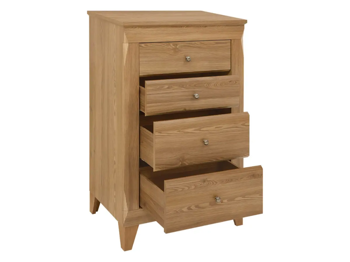 Cómoda Bergen 72 cm con 4 cajones alerce sibiu dorado