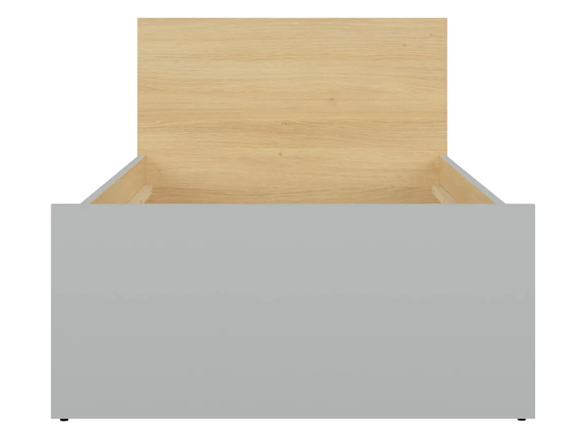 Cama Nandu 90x200 gris claro/roble polaco
