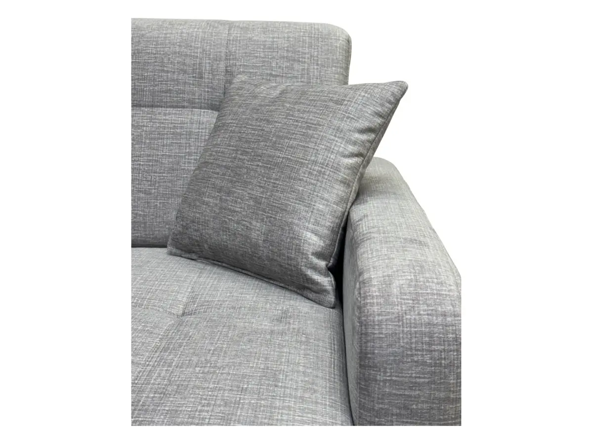 Sofá rinconera universal Lars convertible con arcón de terciopelo gris