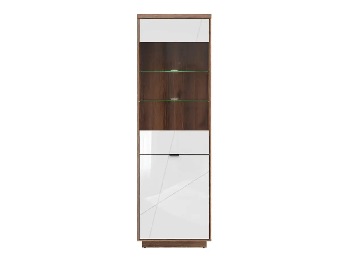 Vitrina Forn 64 cm con 2 puertas roble delano oscuro/blanco brillo