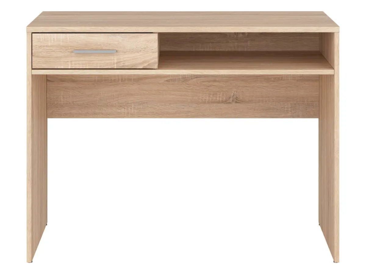Escritorio Nepo Plus 100 cm con cajón y estante roble sonoma