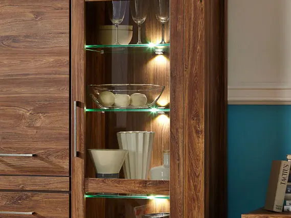 Витрина Gent 115 см с 2 дверями и 2 ящиками дуб стирлинг