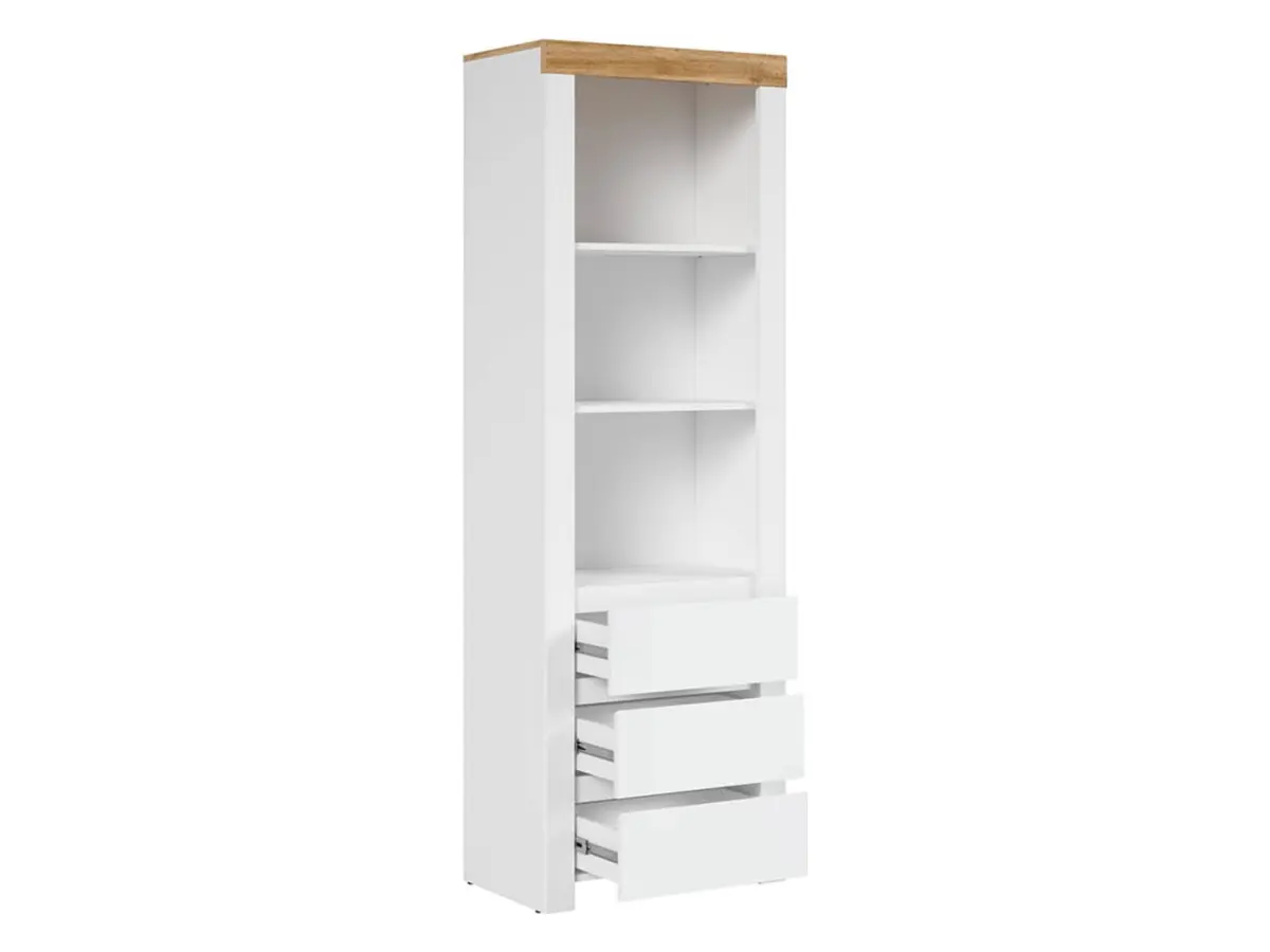 Estantería Holten 68 cm con 3 cajones y 4 estantes blanca