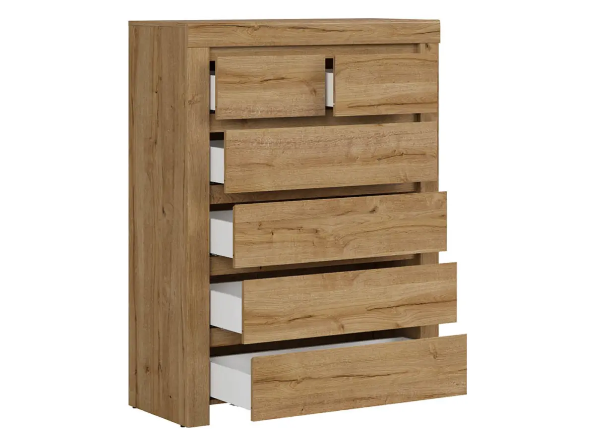 Cómoda Holten 99 cm con 6 cajones roble waterford