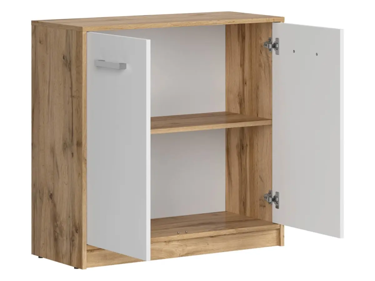 Armario Matos 80 cm de dos puertas roble wotan/blanco