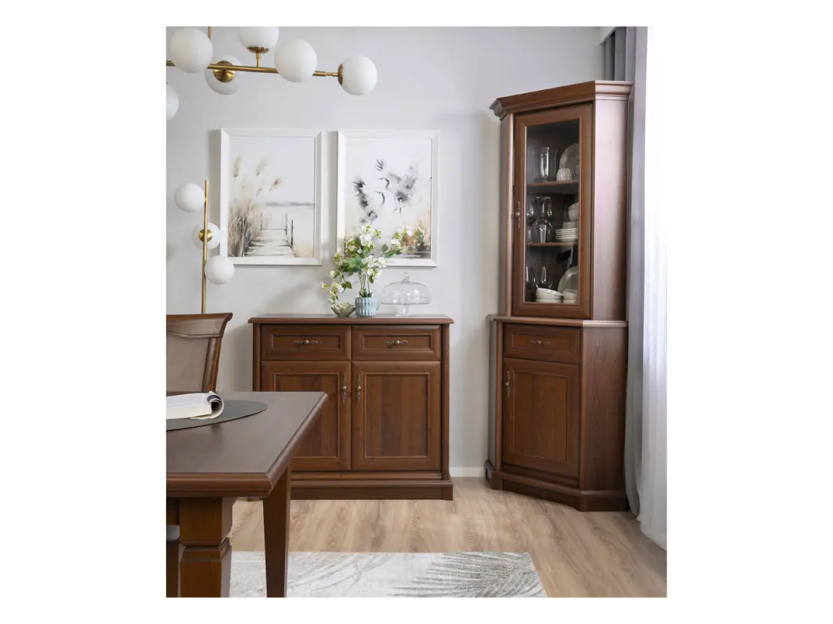 Vitrina Kent 71 cm de 2 puertas izquierda castaño