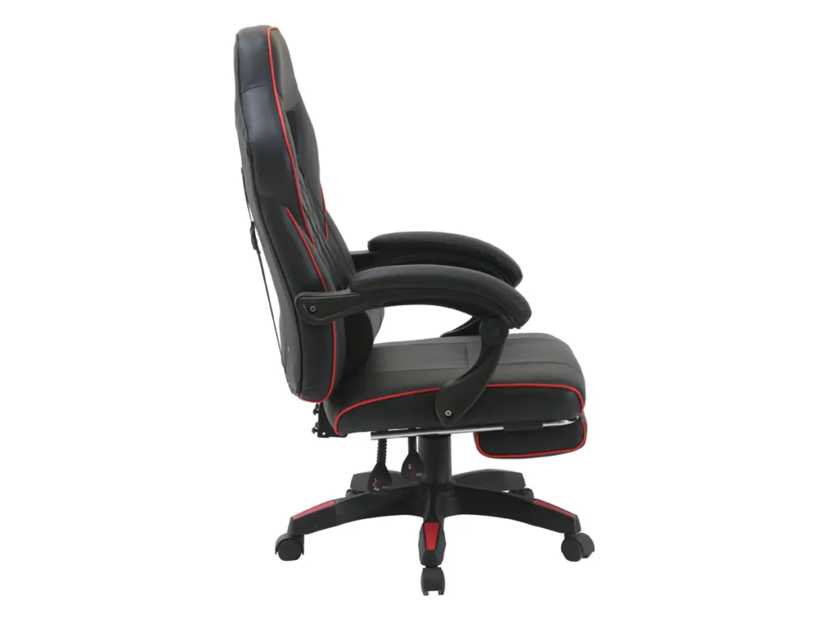 Silla gaming Riku con reposapiés extensible negro