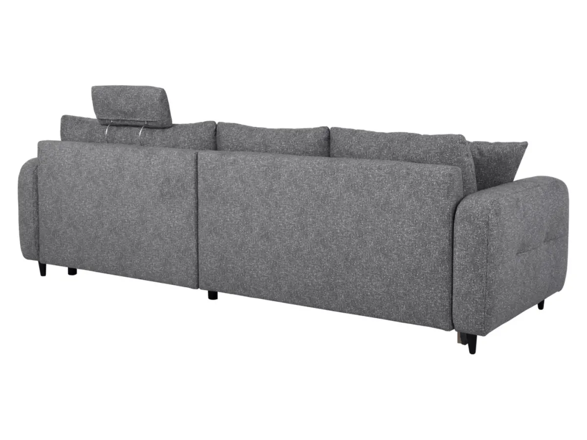 Sofá rinconera universal Twist New desplegable con arcón gris