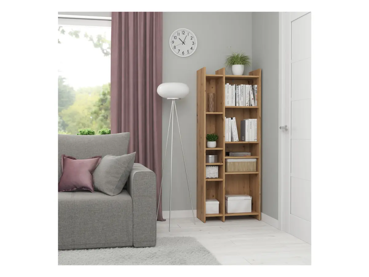 Shelving unit Benny 60 cm with 8 shelves artisan oak