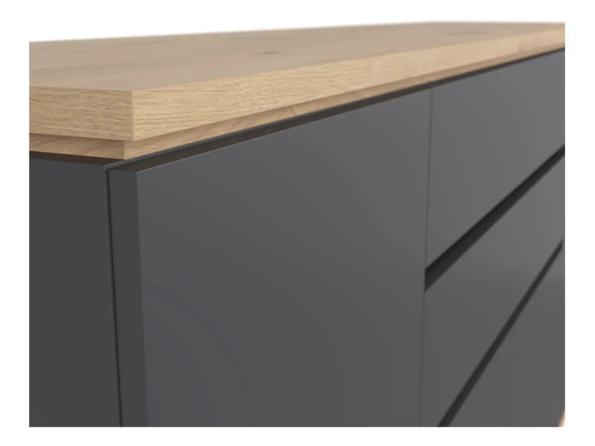Cómoda Yamael 184 cm con 4 puertas y 2 cajones grafito