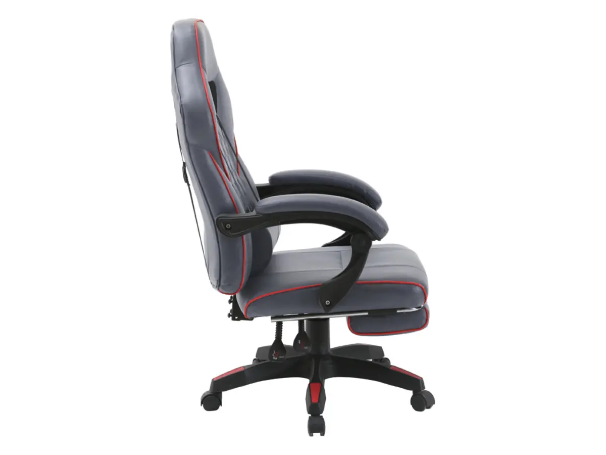 Silla gaming Riku con reposapiés extensible gris