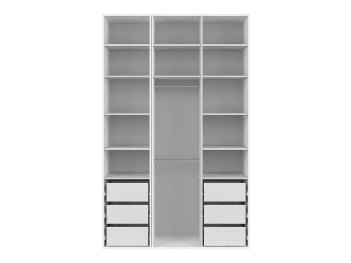 Armario modular Flex 150 cm con puertas y espejo blanco brillo