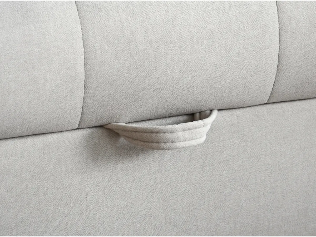 Two-seater sofa Doria with storage velvet cream