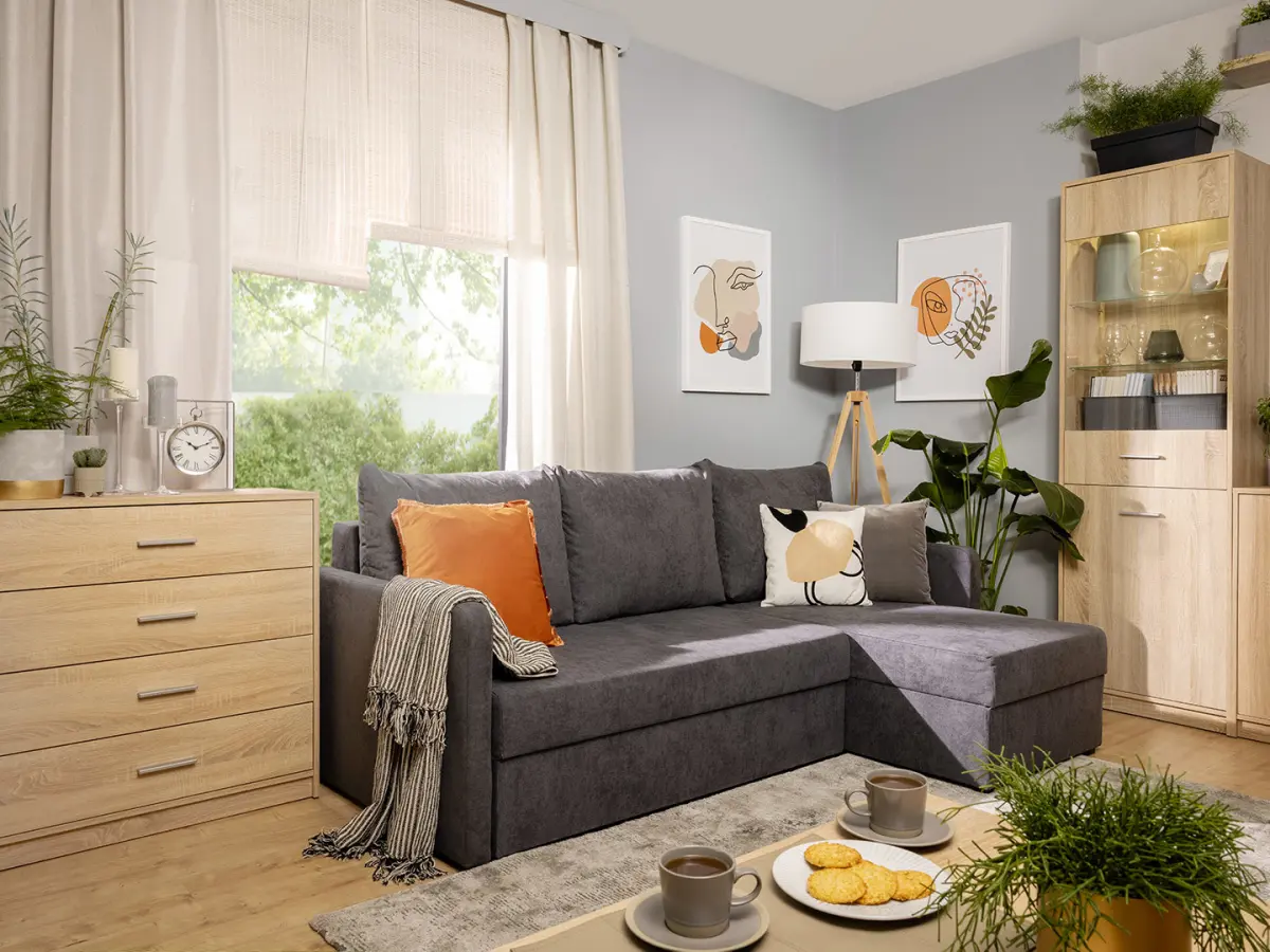 Cómoda Nepo Plus 80 cm con 4 cajones roble sonoma