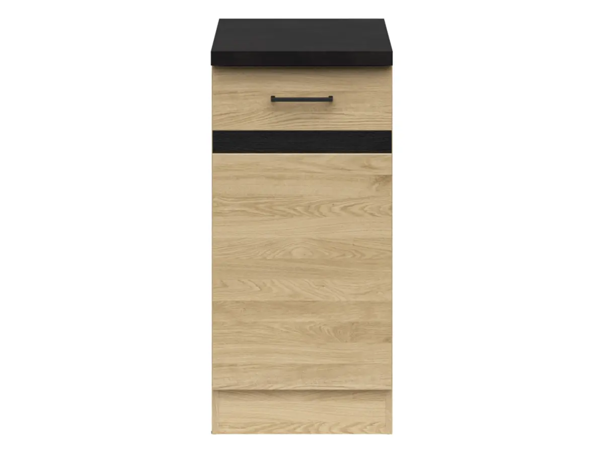 Mueble bajo de cocina Junona Line 40 cm derecho roble bernstein con encimera