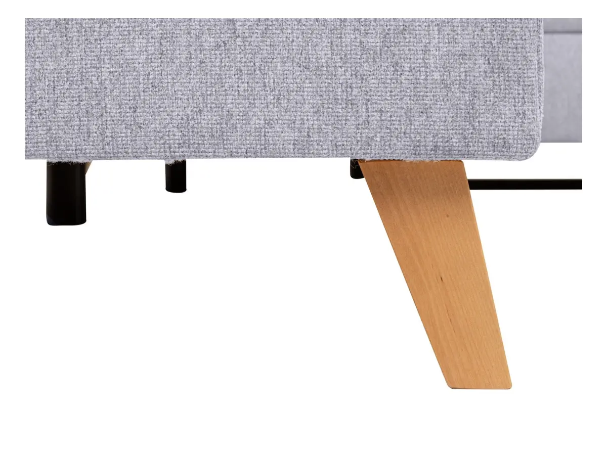 Sofá rinconera izquierdo Lars convertible con arcón gris